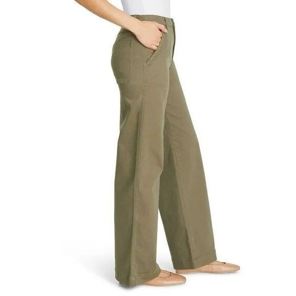 NINE WEST Women's Wide-Leg Jeans Green With Pockets Pants Size 14 New - Picture 4 of 16